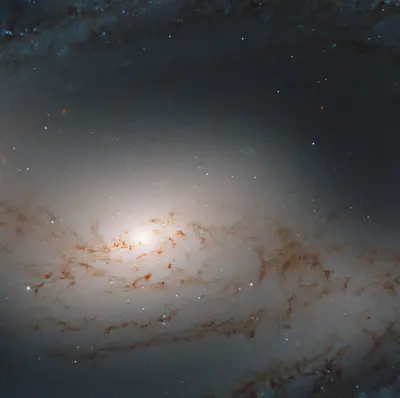 Der helle Kern der Balkenspiralgalaxie Messier 109, von Hubble aufgenommen